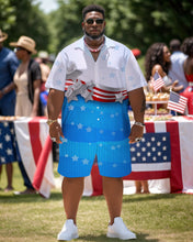 Load image into Gallery viewer, Men&#39;s Plus Size Independence Day Short Sleeve Shirt and Shorts Set 008