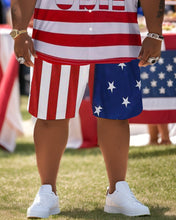 Load image into Gallery viewer, Men&#39;s Plus Size Independence Day Short Sleeve Shirt and Shorts Set 011