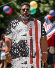 Load image into Gallery viewer, Men&#39;s Plus Size Independence Day Short Sleeve Shirt and Shorts Set 002