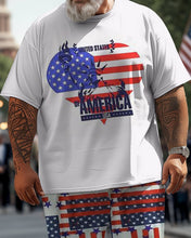 Load image into Gallery viewer, Men&#39;s Plus Size Independence Day Statue of Liberty Street Short Sleeve T-Shirt Pants Suit