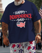 Load image into Gallery viewer, Men&#39;s Plus Size Happy Independence Day Street Short Sleeve T-Shirt Pants Suit