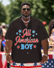 Load image into Gallery viewer, Men&#39;s Plus Size Independence Day Short Sleeve Shirt and Shorts Set 008