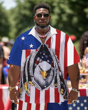 Load image into Gallery viewer, Men&#39;s Plus Size Independence Day Short Sleeve Shirt and Shorts Set 011