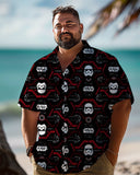 Fashion Warrior Hot Movie Printed Men's Plus Size  Short Sleeve Shirt