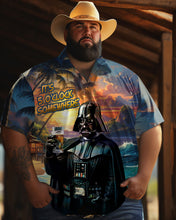 Load image into Gallery viewer, Comfortable Hawaiian Dark Side Movie Printed Men&#39;s Plus Size  Short Sleeve Shirt