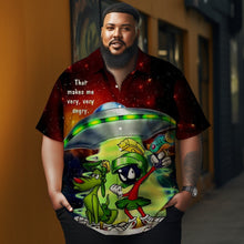 Load image into Gallery viewer, Men&#39;s Christmas Cartoon illustration printed  Plus Size Short Sleeve Shirt