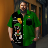 Men's Christmas Cartoon  illustration printed  Plus Size Short Sleeve Shirt