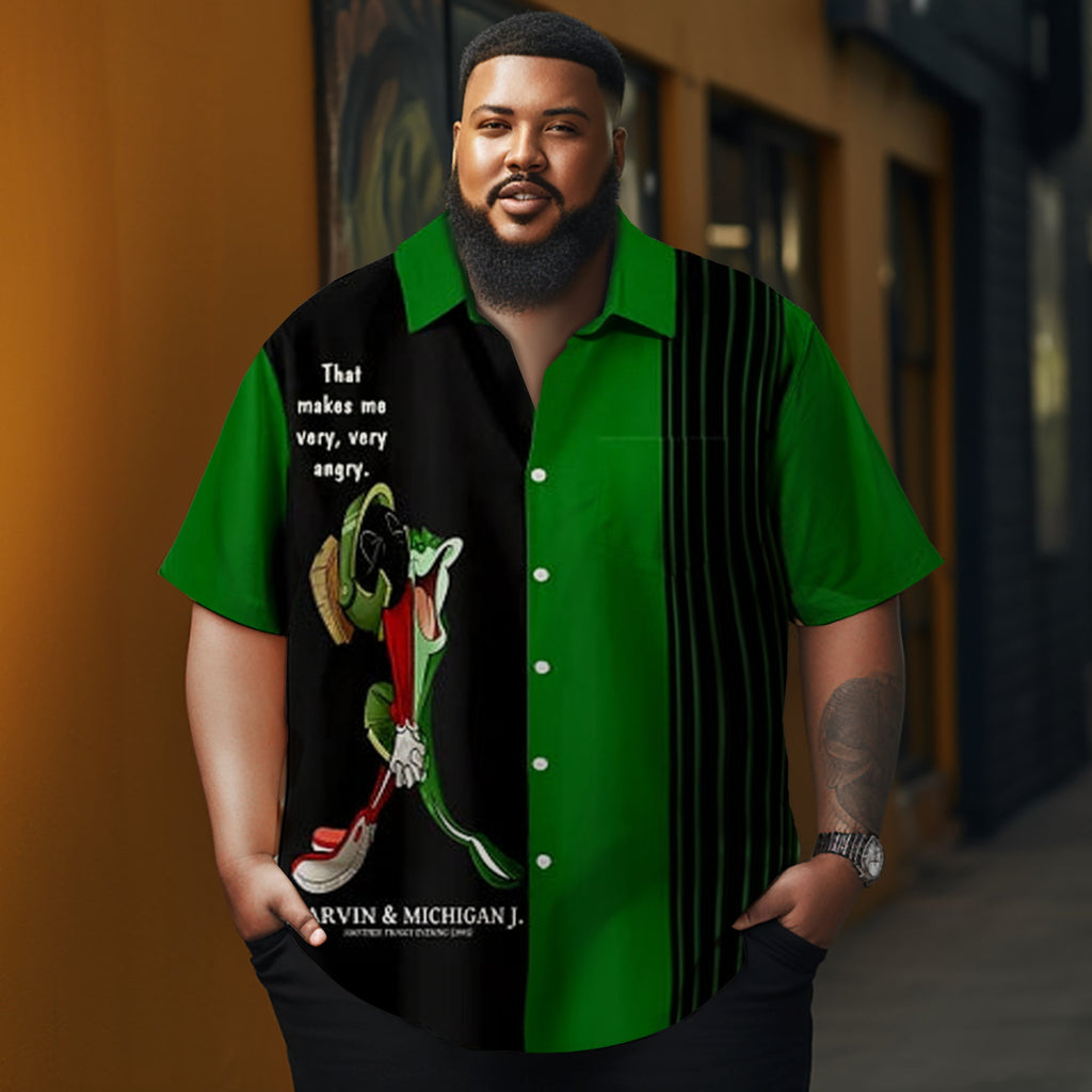 Men's Christmas Cartoon illustration printed  Plus Size Short Sleeve Shirt