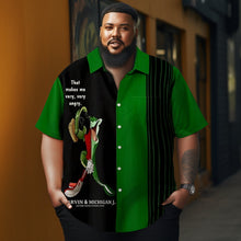 Load image into Gallery viewer, Men&#39;s Christmas Cartoon illustration printed  Plus Size Short Sleeve Shirt