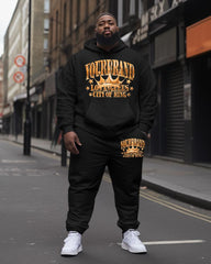 Men's Plus Size Yourrand Los Angeles City Of King Hoodie Two-Piece Set