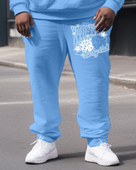 Men's Plus Size Dice Stars luncky Club Hoodie Two-Piece Set