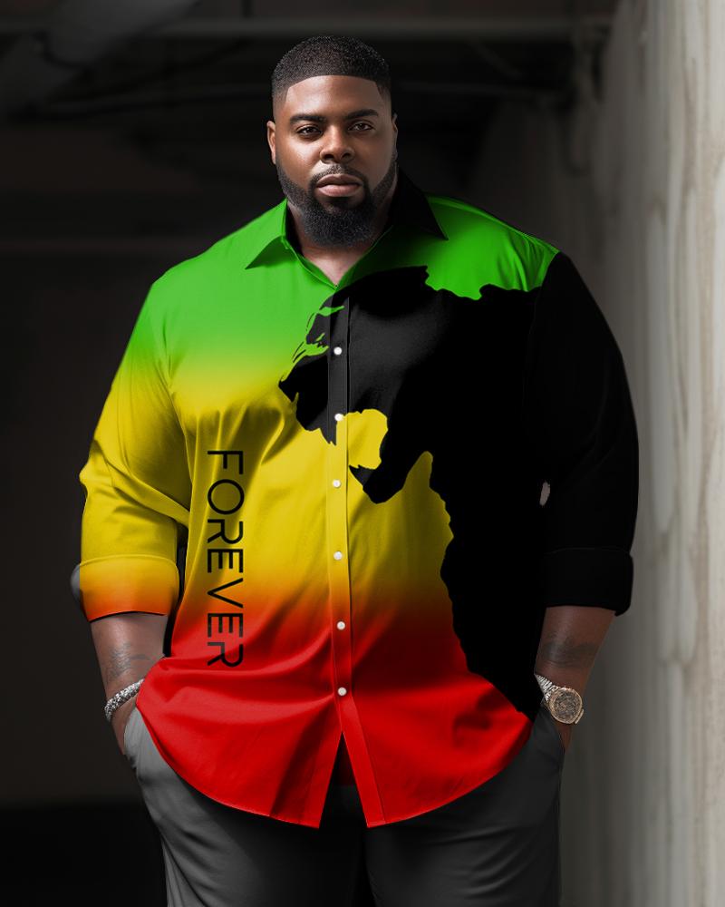Men's Plus Size June Black Panther Forever Long Sleeve Shirt